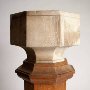 Marble Font Fitted to an Octagonal Plinth